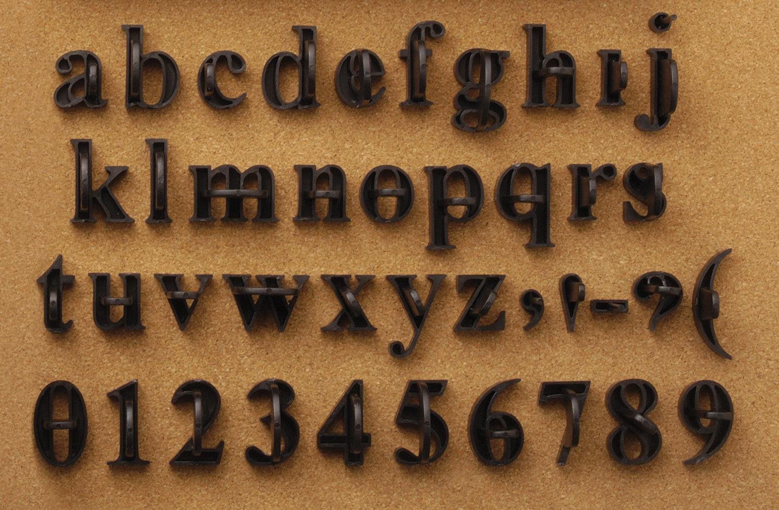 Céramique :: Tampons et rouleaux décoratifs Relyéf :: Tampons :: Set  alphabet Courier abc 10 mm